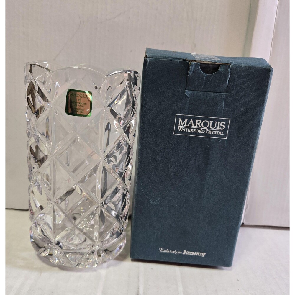 Marquis by Waterford Lead Crystal 6.5" Flower Vase Austria Amway Box